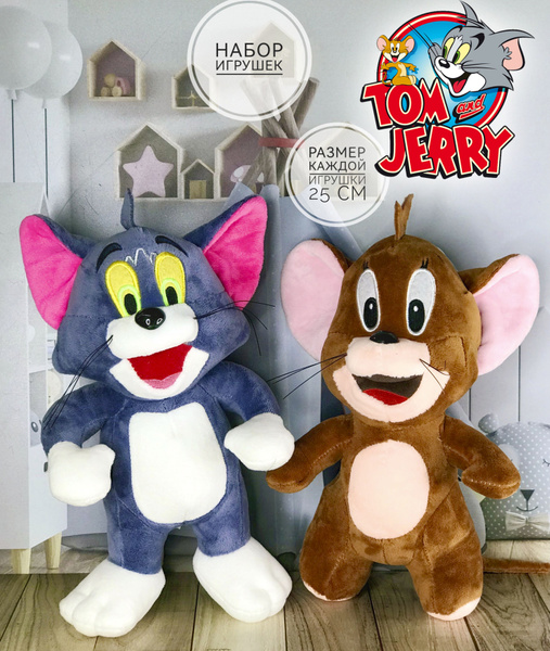 Мягкие игрушки кот Том и мышонок Джерри набор 2 игрушки Том и Джерри ...