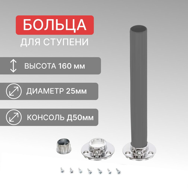 Набор фурнитуры для ступени больца Престиж Комфорт 160мм, сталь, цвет ...