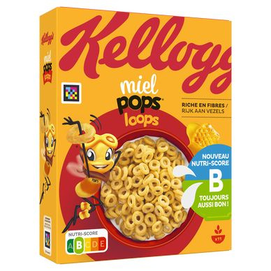 Завтрак сухой хлопья Miel Pops Cracks Loops медовые колечки Kellogg's ...