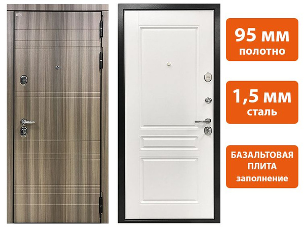 Входная дверь ЦСД Для квартиры 980*2080 мм, роял вуд белый - купить по ...