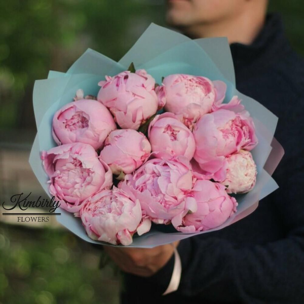 Пион Kimbirly Flowers, цвет 11 пионо Сара в голубой упаковке, 11 шт ...