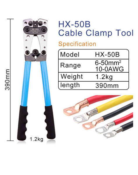 Инструмент для обжима кабеля HX-50B для кабеля 6-50 мм2 1-10AWG ...