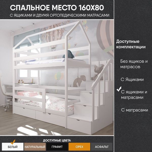 Вопросы и ответы о Двухъярусная кровать с лестницей-комодом, спальное ...