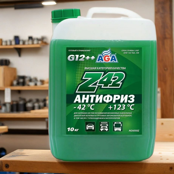 Антифриз AGA G12++ (-42) зеленый Z42 10л. AGA050Z купить на OZON по ...