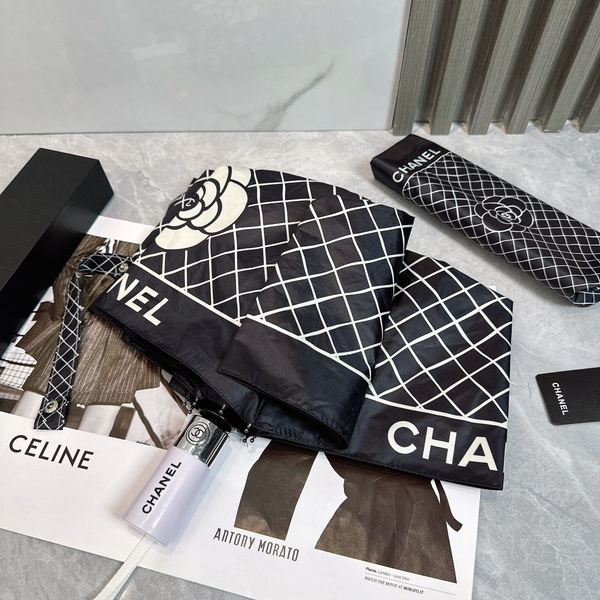 Зонт Chanel, 3 сложения, черный меланж купить по низкой цене в интернет ...