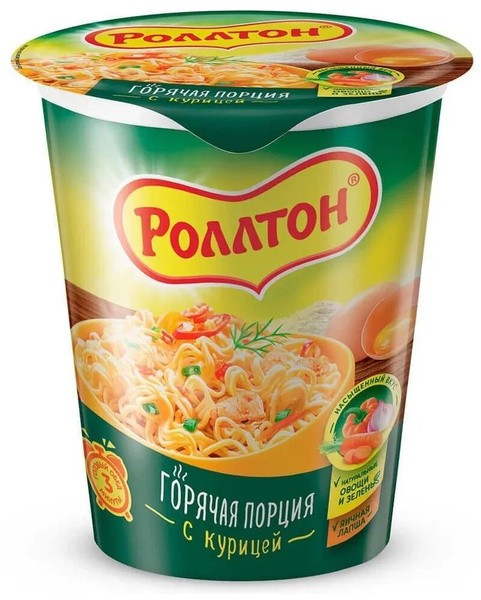 Лапша в стакане "Роллтон" с курицей 70г. 5 шт. - купить с доставкой по ...