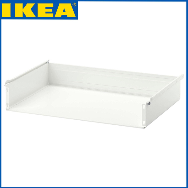 Ящик для хранения IKEA (ИКЕА) 76,4х12х51,3 см металлический. Цвет белый ...