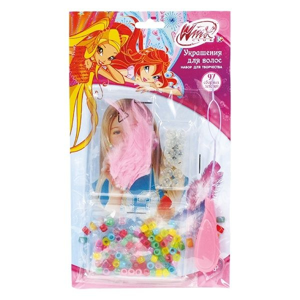 Набор для плетения Играем вместе "Winx", фенечки для волос, 97 деталей ...