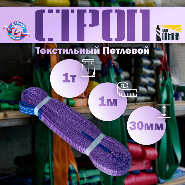 Вопросы и ответы о Строп текстильный петлевой комплект 2 штуки СТП 1т ...