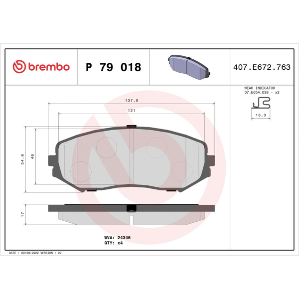 Колодки тормозные (Спереди) Suzuki Escudo 05-12 / Grand Vitara 05-16