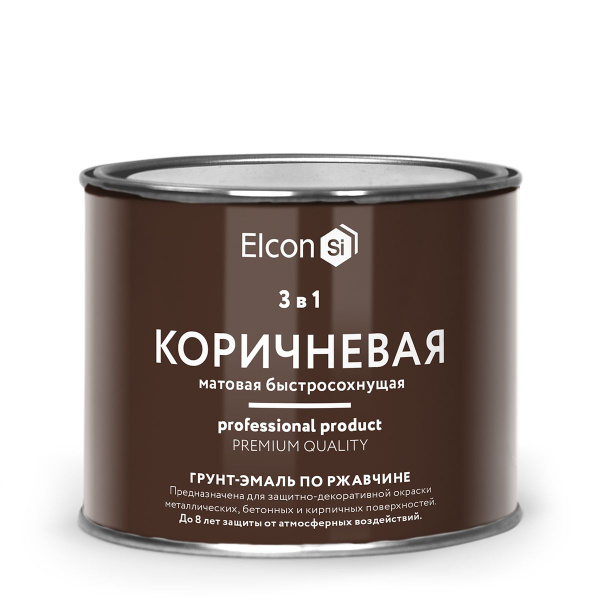 Грунт-эмаль Elcon элкон 3в1 Быстросохнущая, Матовое покрытие ...