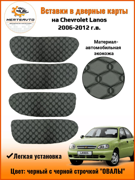 Вставки в дверные карты Chevrolet Lanos Шевроле Ланос 2006-2012 г.в ...