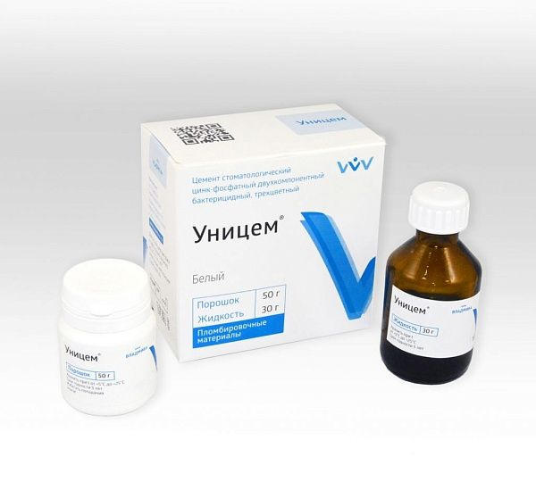 Уницем белый 50г+30г - цемент стоматологический для фиксации ...