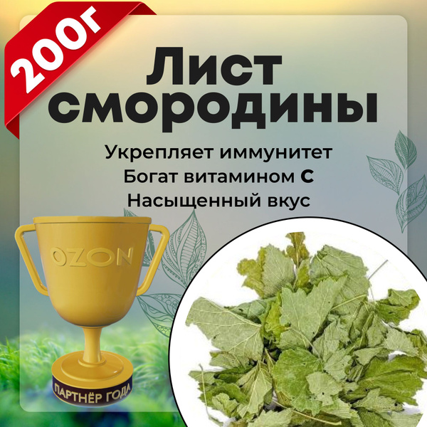 "Листья смородины", натуральный сушеный лист черной смородины, 200 гр ...