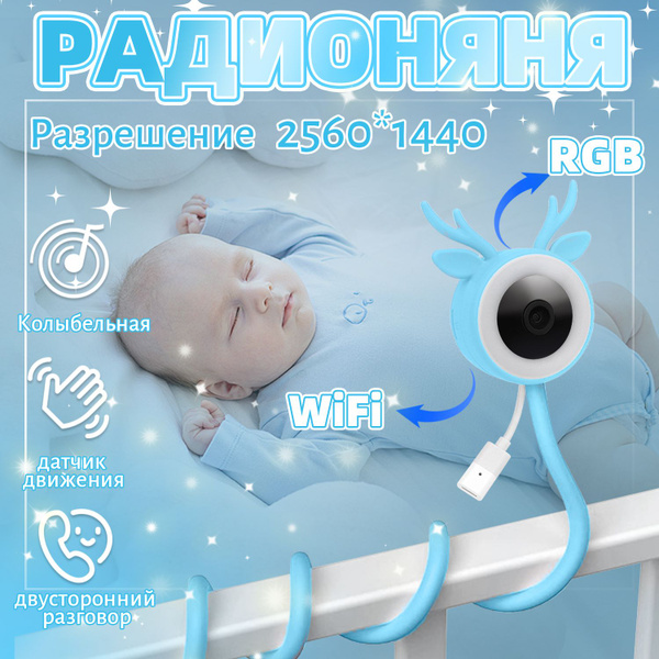 Видеоняня беспроводная Wi-Fi,радионяня,камера видеонаблюденияразрешение ...
