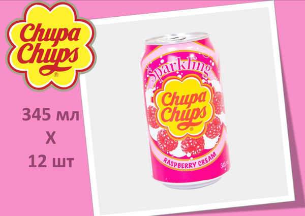 Напиток газированный Chupa Chups (Чупа Чупс) Малина 0,345 л х 12 банок ...