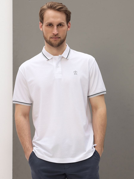 Поло Fine Joyce, размер 50, цвет белый, 80% хлопок, 20% нейлон - купить ...