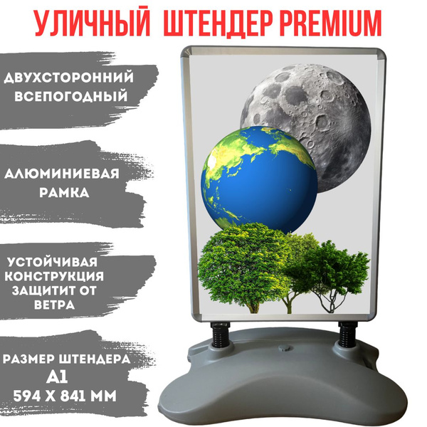 Всепогодный уличный рекламный штендер Premium двухсторонний - купить с ...