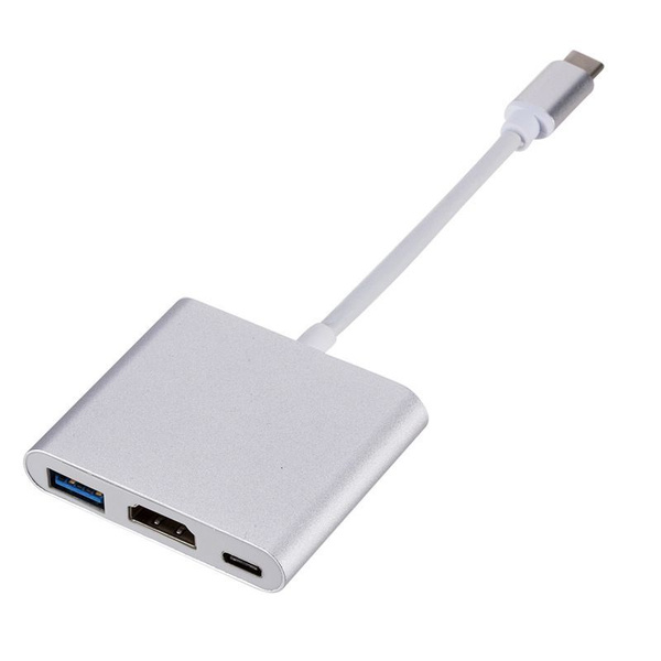 Адаптер moonfish Multiport Type-C 3 in 1 , серебристый - купить с ...
