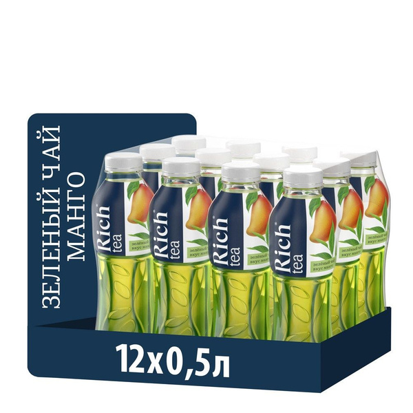 Характеристики Рич (Rich Tea) чай зеленый, манго, ПЭТ, 0.5л х 12шт ...