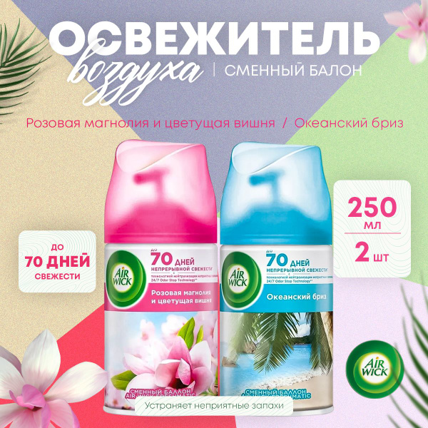 Освежитель воздуха AirWick Эрвик сменный баллон 2 штуки по 250 мл ...