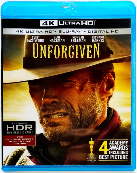 4K Ultra HD Blu-ray. Непрощенный. Фильм 1992 года. Драма, вестерн ...