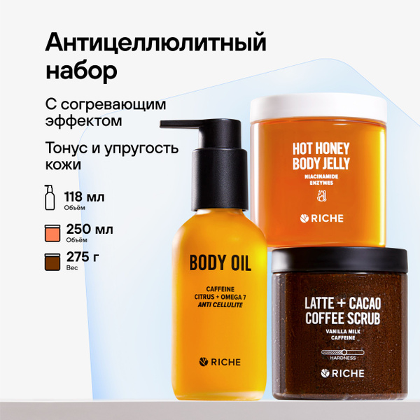 RICHE Антицеллюлитный набор с согревающим эффектом для упругости кожи ...