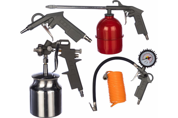 Набор пневмоинструмента Калибр НП-5Н (Краскопульт КРП-1,5/0,75 НБ ...