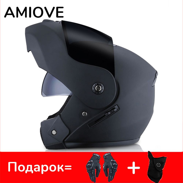 AMIOVE Мотошлем, цвет: серый, черный матовый, размер: M - купить с ...