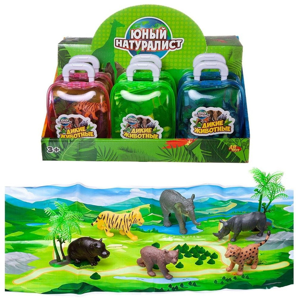 Фигурки животных Abtoys "Юный натуралист" в тубе, 12 шт в дисплее (PT ...