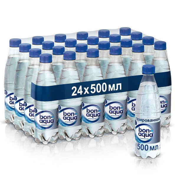 BonAqua Вода Питьевая Газированная 500мл. 24шт - купить с доставкой по ...