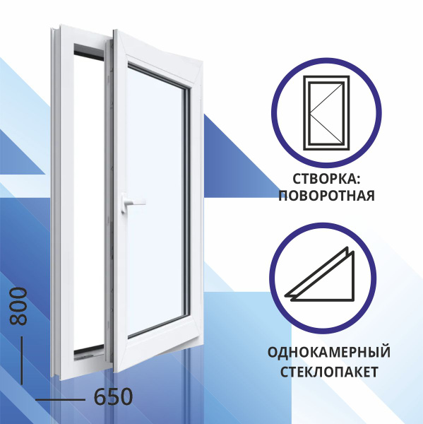 Окно ПВХ однокамерное 650x800 мм поворотное - купить по выгодной цене в ...