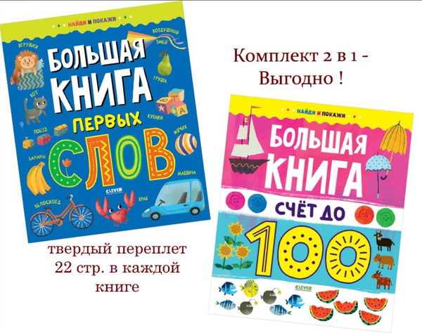 Комплект из 2 книг серии "Найди и покажи Большая книга" Первых слов и ...
