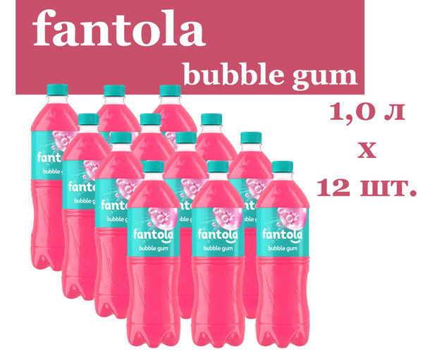 Fantola (Фантола) напиток газированный Bubble Gum 1,0 л х 12 бутылок ...
