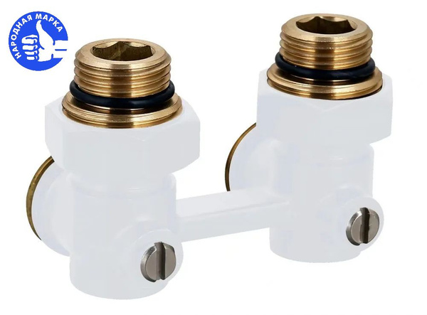 Узел нижнего подключения радиатора угловой 3/4' (БЕЛЫЙ) TIM - купить в ...