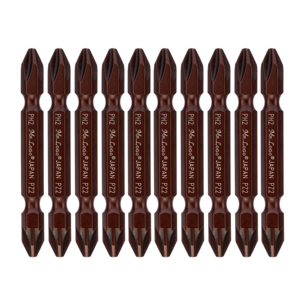 Бита Mr.Logo PH1-PH3 PZ1-PZ3 LogoBits_коричневый_Brown Oxide, 1/4", 65 ...
