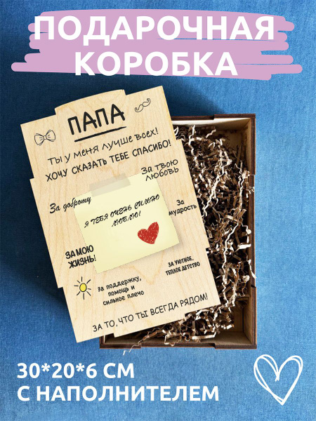 Подарочная коробка с наполнителем подарок для папы - купить по выгодной ...