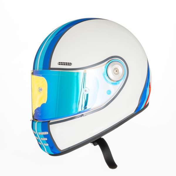 Шлем дорожный SHOCK PHANTOM WHITE/BLUE GLOSSY Размер XL для мотоцикла ...