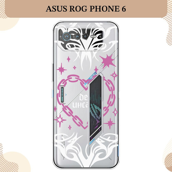 Силиконовый чехол на Asus ROG Phone 6 / Асус Рог Фон 6 аниме, Сердце ...