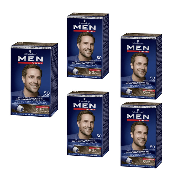 SCHWARZKOPF MEN Perfect тон 50 Оттеночный гель против седины для мужчин ...