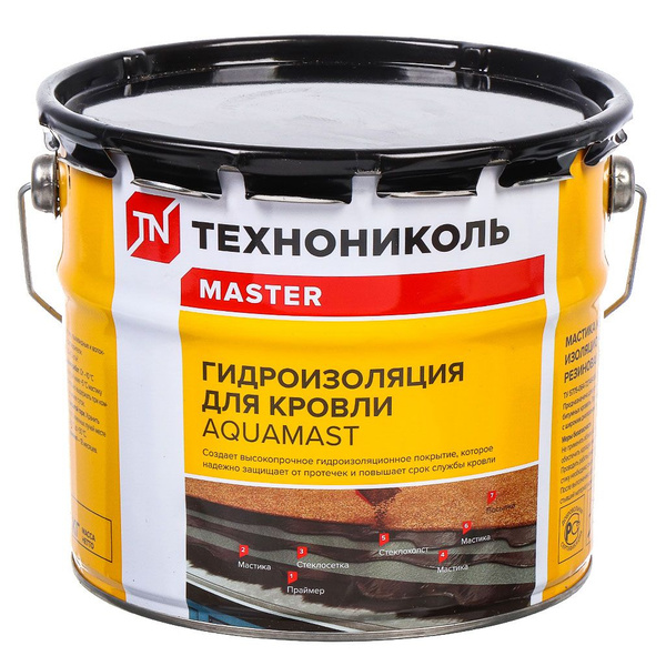 Мастика Технониколь, битумно-резиновая, гидроизоляционная, 3 кг ...