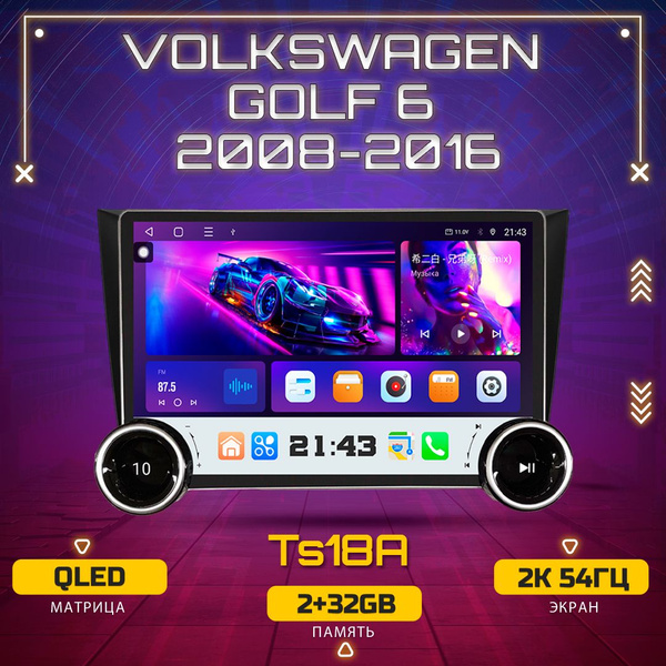 Штатная магнитола TS18A/2+32GB/ Volkswagen Golf 6 Фольксваген Гольф 6 ...