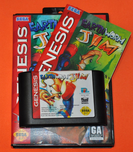 Игровой картридж для сега Червяк Джим (Earthworm Jim) Sega 16 Бит ...