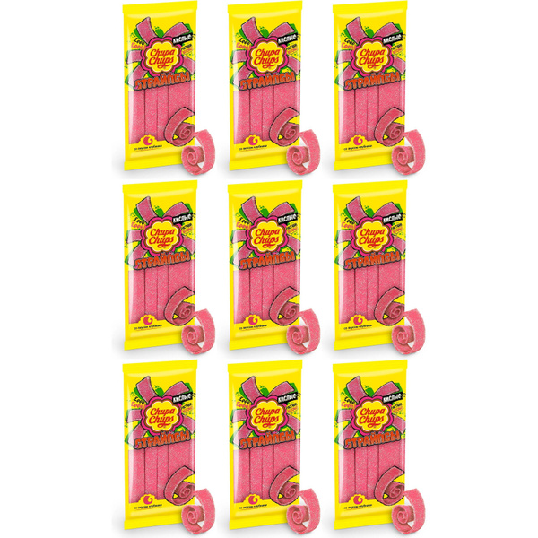 Мармелад Chupa Chups страйпсы жевательный 120 г, набор: 9 штук купить ...