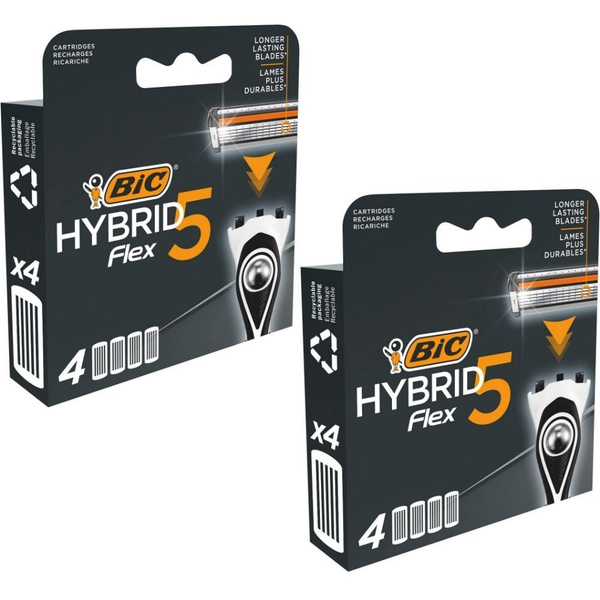 BIC Hybrid 5 Flex, 8 кассеты купить на OZON по низкой цене (1733993548)