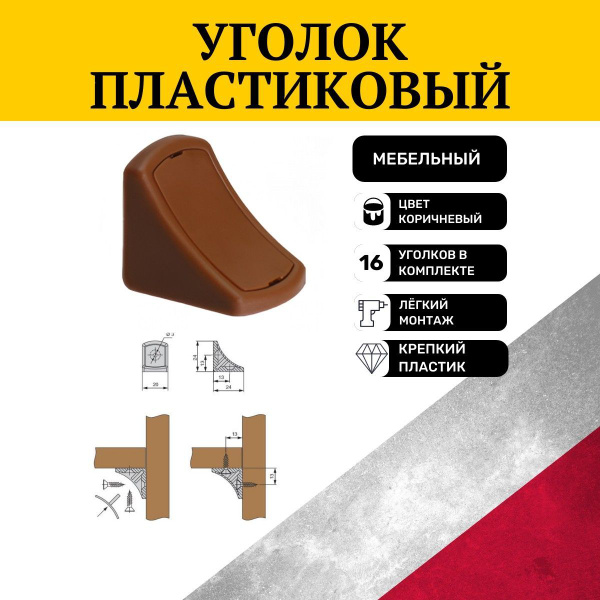 Уголок пластиковый мебельный, цвет коричневый купить на OZON по низкой ...