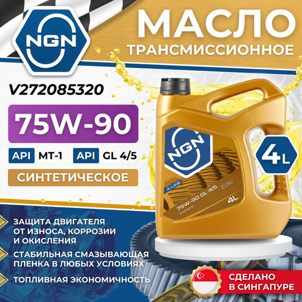 Масло Трансмиссионное 75W-90 В Коробку Передач Полностью Синтетическое ...