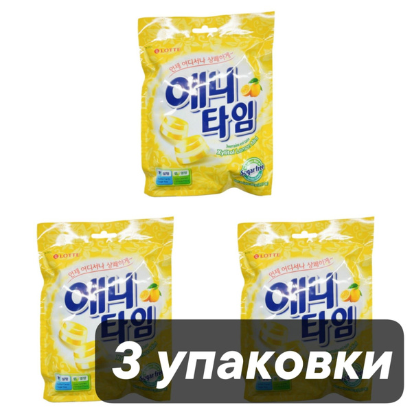 Леденцы Lotte Anytime Лимон и мята без сахара 60 г, 3 шт купить на OZON ...