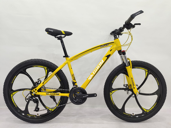 Велосипед горный 26" на литых дисках GROM, 21 скорость, желтый ...