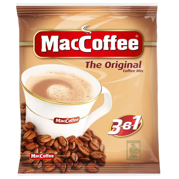 Характеристики Кофейный напиток MacCoffee, 200шт, кофе 3 в 1 в ...